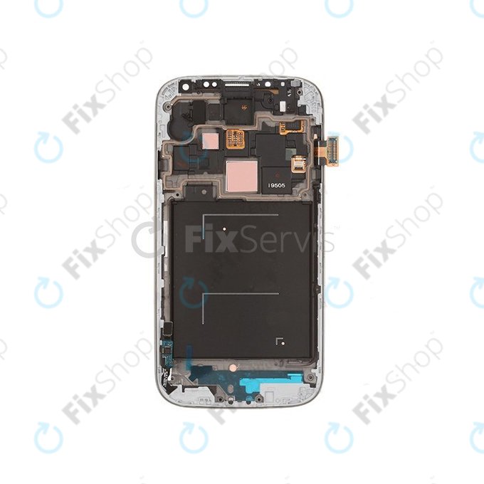 Schermo OLED per Samsung S4 i9505, White Frost, Vetro touch con cornice