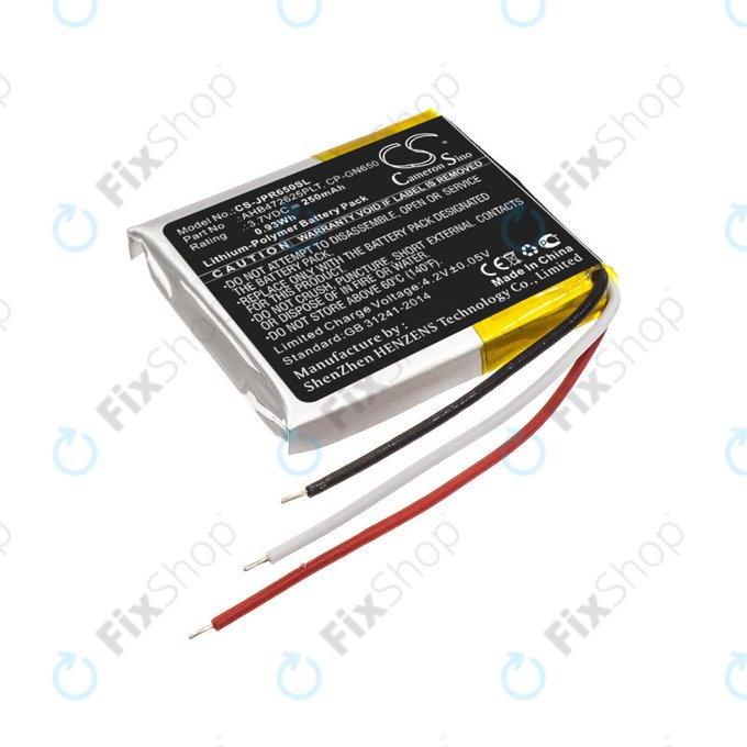 Batteria per Jabra Evolve 65, 80, AHB472625PLT, Li-Pol, 3.7V, 250mAh, HQ