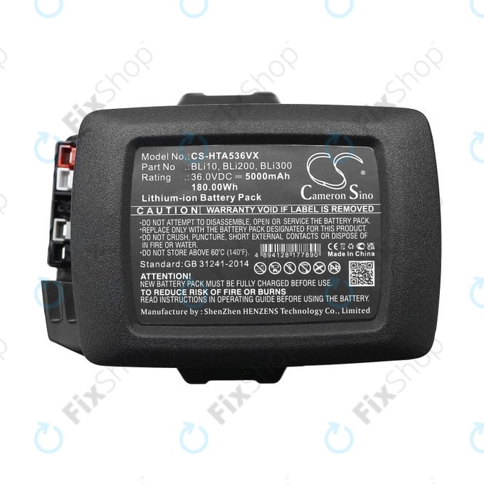 Batteria per Husqvarna 110il, 525ilxt, BLi10, BLi200, Li-Ion, 5000mAh, 36V, HQ