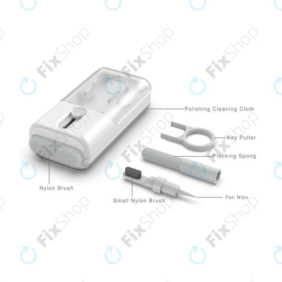 Kit di spazzole multifunzione con panno ed estrattore per tasti 6in1