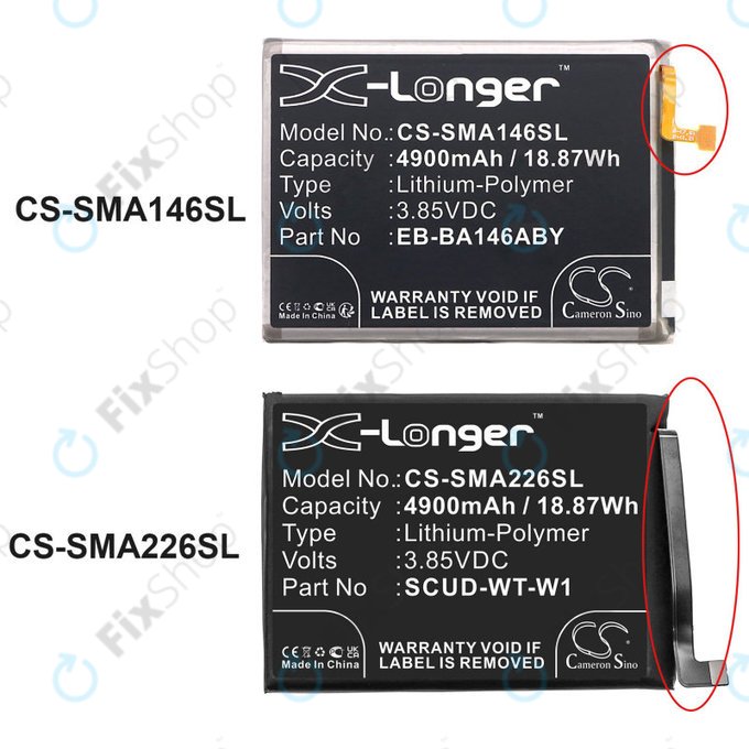 Batteria per Samsung A22 5G A226B, 4900mAh, Li-Pol, 3.85 V, SCUD-WT-W1, HQ