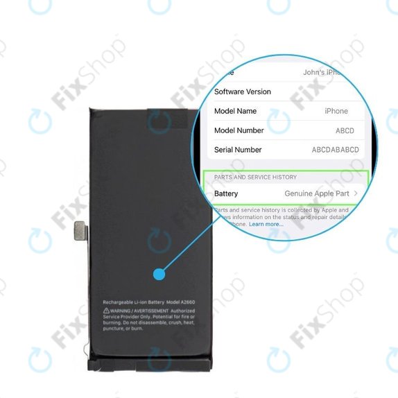 Batteria per iPhone 13 Mini, 661-22374, 2406mAh, Genuine Apple