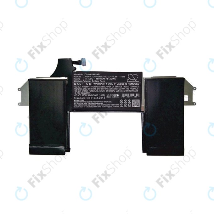 Batteria A1965 per MacBook Air 13" A1932 (Late 2018 - Mid 2019), A2179 (2020), 4800mAh, HQ