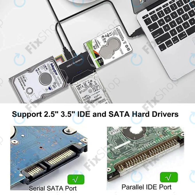 Adattatore USB 3.0 a SATA / IDE per HDD/SSD da 2,5" e 3,5" e unità ottiche