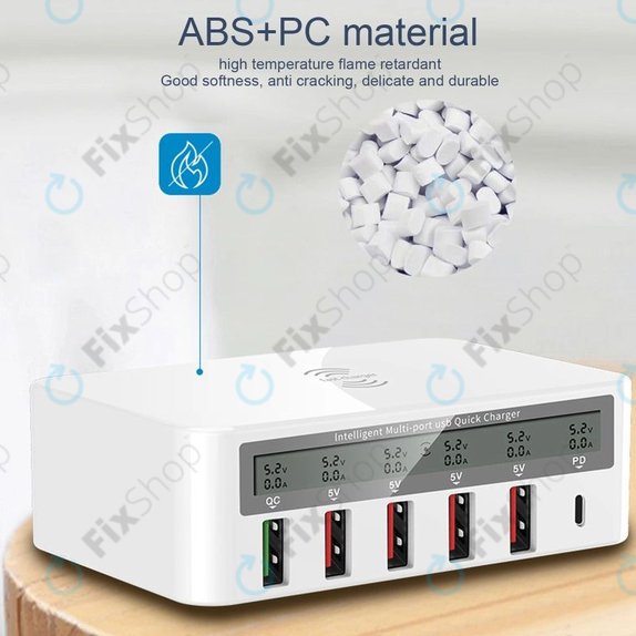 Stazione di ricarica di servizio USB con USB 3.0 e USB-C, WLX-818F