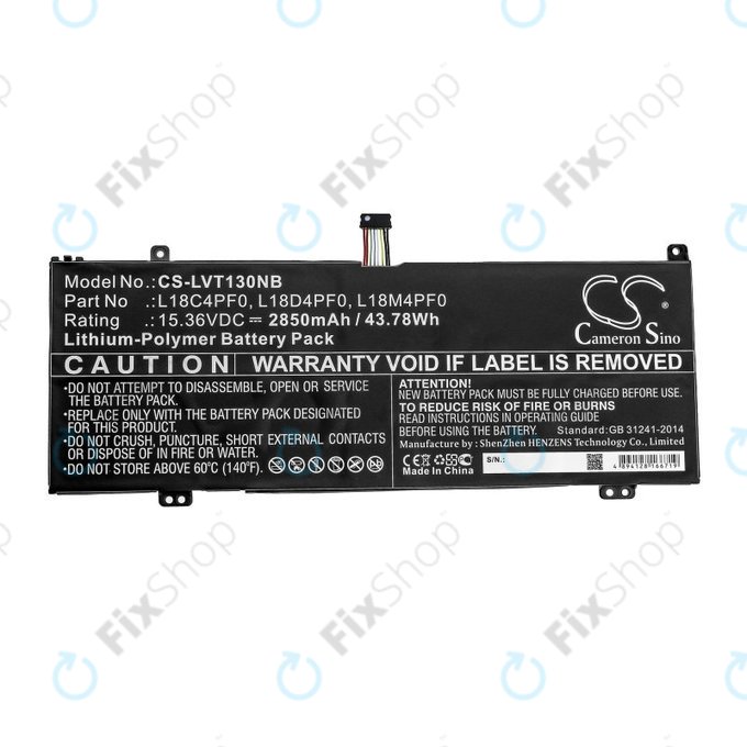 Batteria per Lenovo ThinkBook 13s, 14s, L18C4PF0, Li-Pol, 2850mAh, 15.36V, HQ