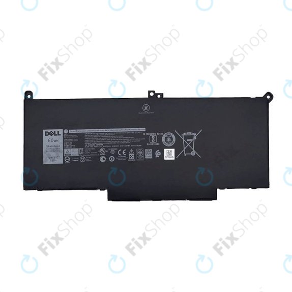 Batteria per Dell Latitude 7280, 7290, 7380, 7390, 7480, 7490, E7280, F3YGT, 7600mAh, Genuine Service Pack