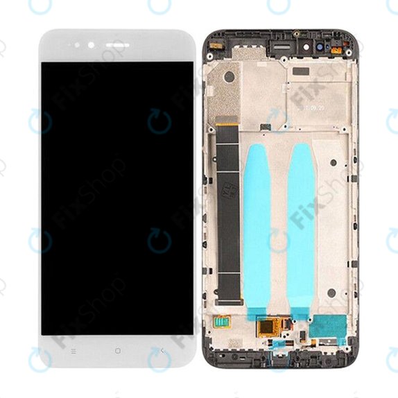 Schermo per Xiaomi Mi A1 (Mi 5X), White, Vetro touch con cornice