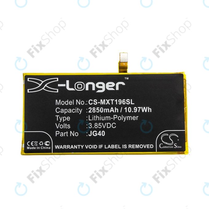 Batteria per Motorola Moto G7 Plus, G7 Plus DS, JG40, Li-Pol, 3.85V, 2850mAh, HQ