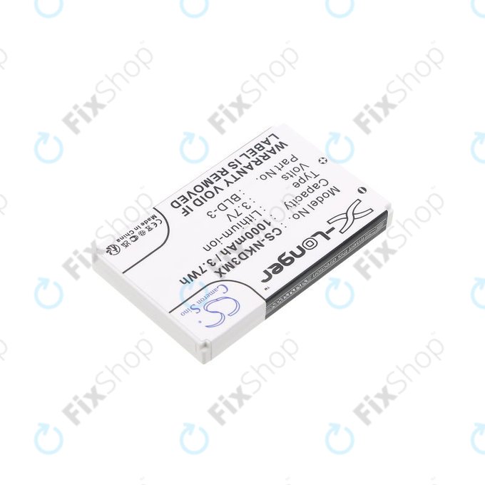 Batteria per Nokia 7250i, 6610, 6585, 6560, 6200, 6220, BLD-3, Li-Ion, 3.7V, 1000mAh, HQ