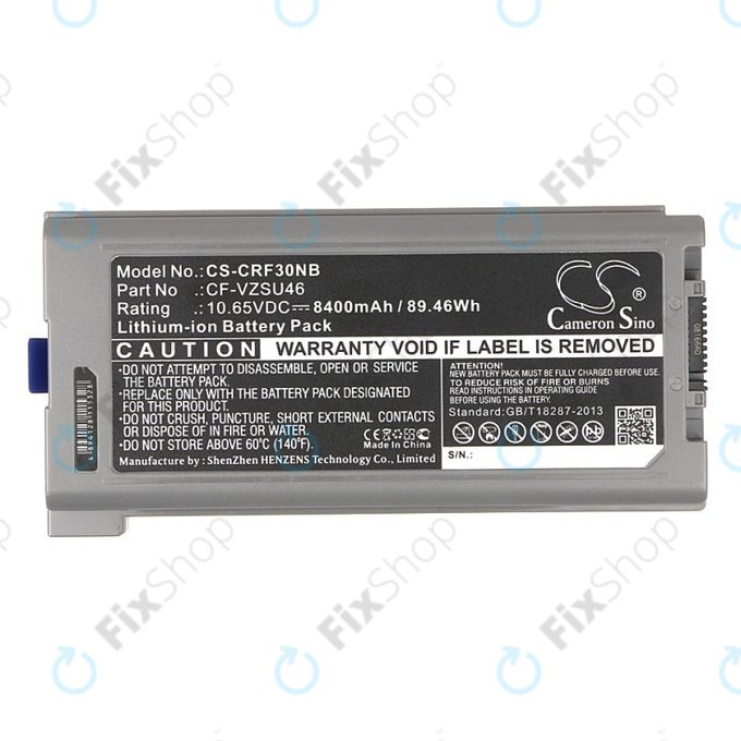 Batteria per Panasonic Toughbook CF-30, 31, 53, CF-VZSU46, Li-Ion, 8400mAh, 10.65V, HQ