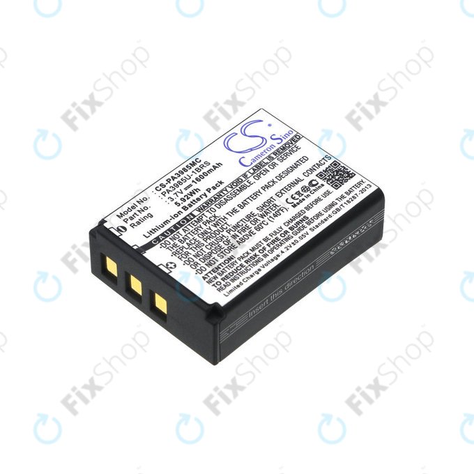 Batteria per Toshiba Camileo X200, X400, PA3985, Li-Ion, 1600mAh, 3.7V, HQ
