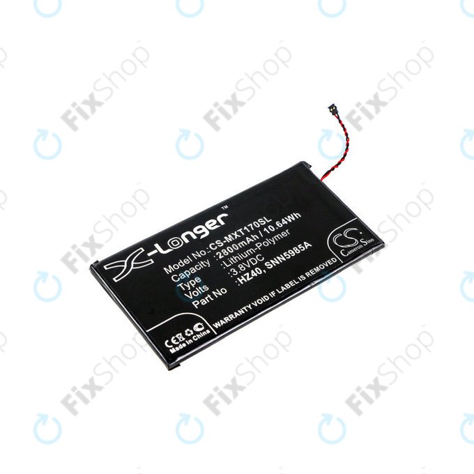 Batteria per Motorola Moto Z2 Play XT1710-09, 2800mAh, Li-Pol, 3.8 V, HZ40, HQ