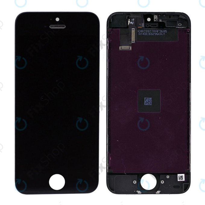 Schermo per iPhone 5C, Black, Vetro touch con cornice