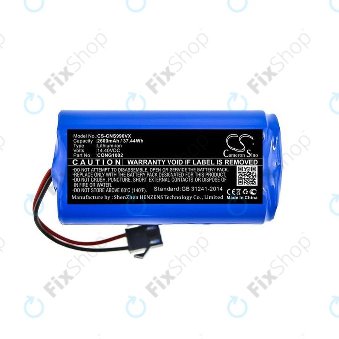 Batteria per Cecotec Conga 900, 1000, 2000, 5000-seriess, Excellence 990, Mamibot ExVac 600, 800-seriess, Neatsvor X500, CONG1002, Li-Ion, 2600mAh, 14.4V, HQ