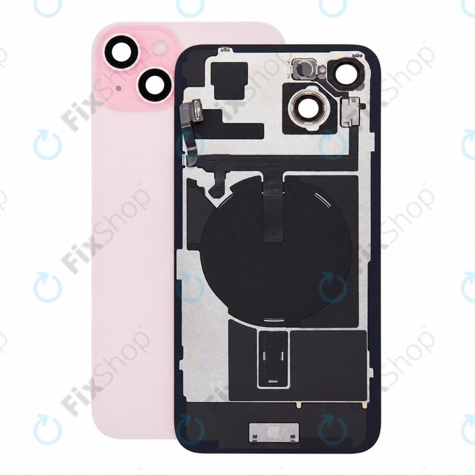 Vetro scocca posteriore per iPhone 15 Plus, Pink, Pulled A