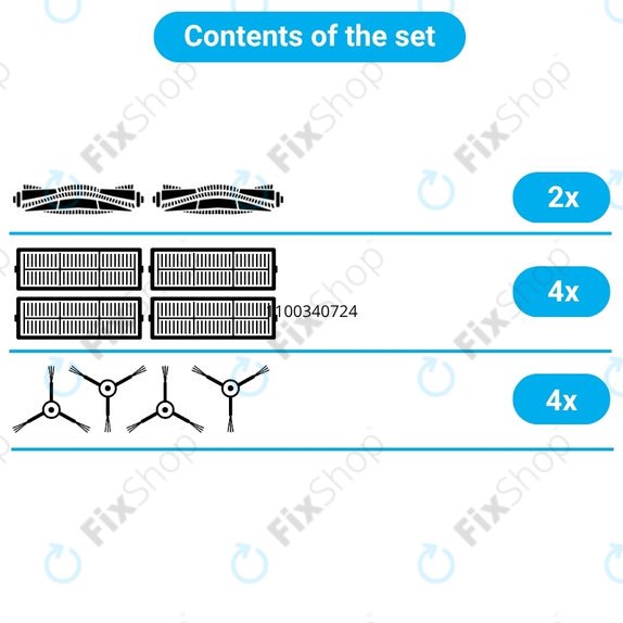 Set di ricambi per Roborock G20s Ultra, Saros 10R, 20 (2x spazzola principale, 4x filtro, 4x spazzola laterale)