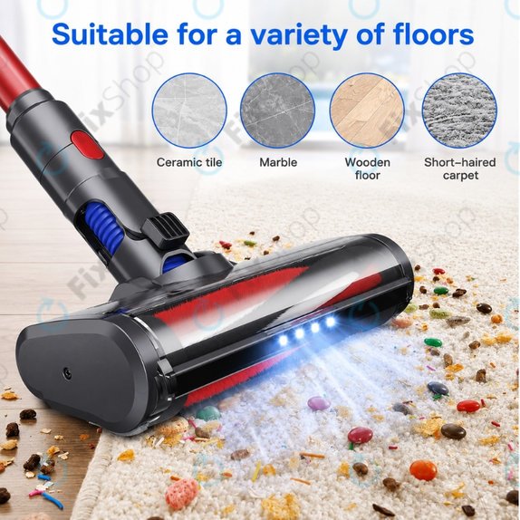 Spazzola pavimenti con luce LED per Dyson seriess V, Outsize