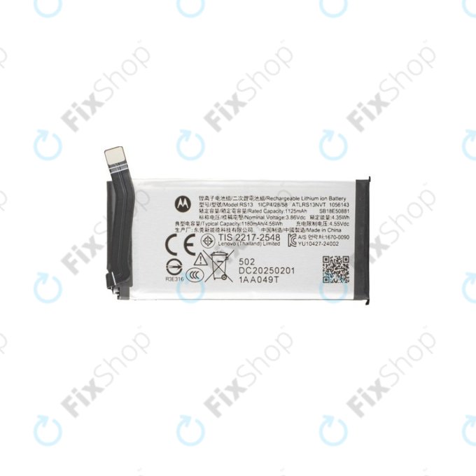 Batteria per Motorola Razr 60 Ultra, RS13, SB18E50881, 1180mAh, Genuine Service Pack