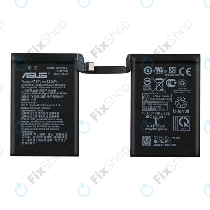 Batteria per Asus ROG Phone 5 ZS673KS, C21P2001, 0B200-03920400, 6000mAh, Genuine Service Pack