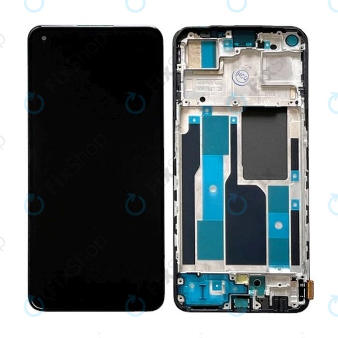 Schermo per Realme 9 Pro Plus RMX3392 RMX3393, Midnight Black, Vetro touch con cornice