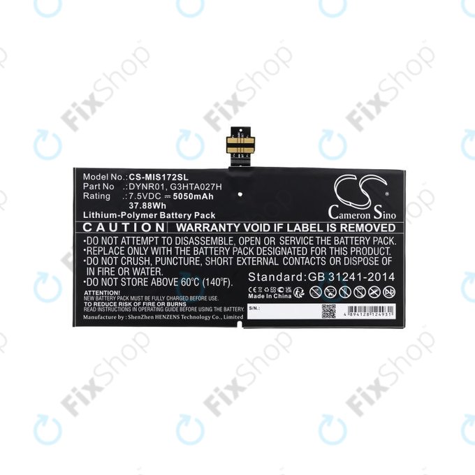 Batteria per Microsoft Surface Pro 4, DYNR01, Li-Pol, 7.5V, 5050mAh, HQ