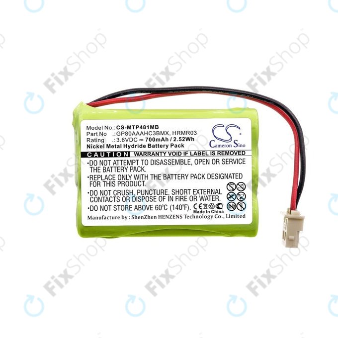 Batteria per MotGoldla MBP481, MBP482, MBP483, GP80AAAHC3BMX, GP80AAAHC3BMXZ, HRMR03, 700mAh, HQ
