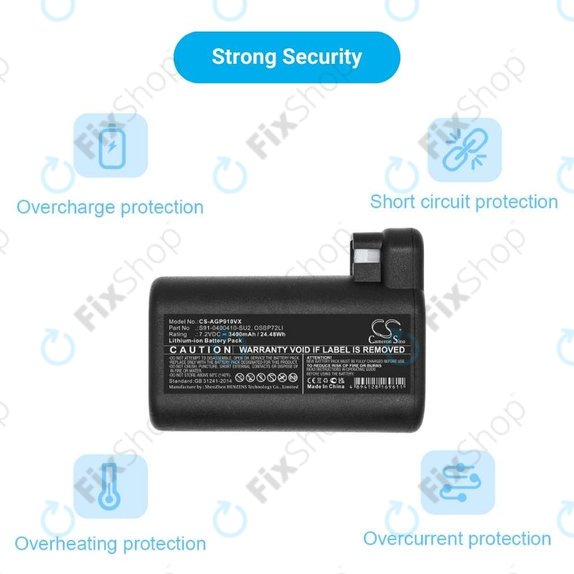 Batteria per AEG RX-seriess, Electrolux E, P-seriess, S91-0400410-SU2, OSBP72LI, OSBP72LI25, Li-Ion, 3400mAh, 7.2V, HQ