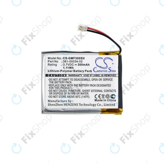Batteria per Garmin Fenix 3, 3 HR, 361-00034-02, 300mAh, HQ