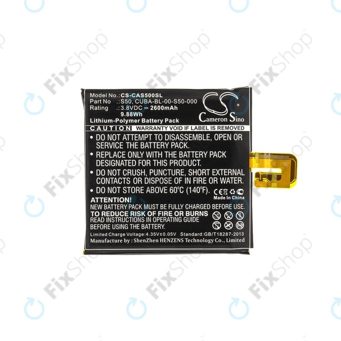 Batteria per Caterpillar CAT S50, CUBA-BL-00-S50-000, 2600mAh, HQ