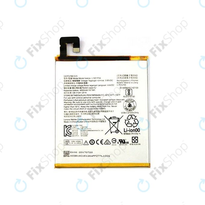 Batteria per Lenovo Tab 4 8 TB-8704F, L16D1P34, L20D1P31, 4850mAh