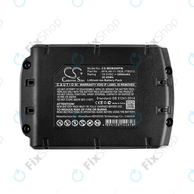 Batteria per Milwaukee, Atlas Copco, Berner, M18, Li-Ion, 2000mAh, 18V, HQ