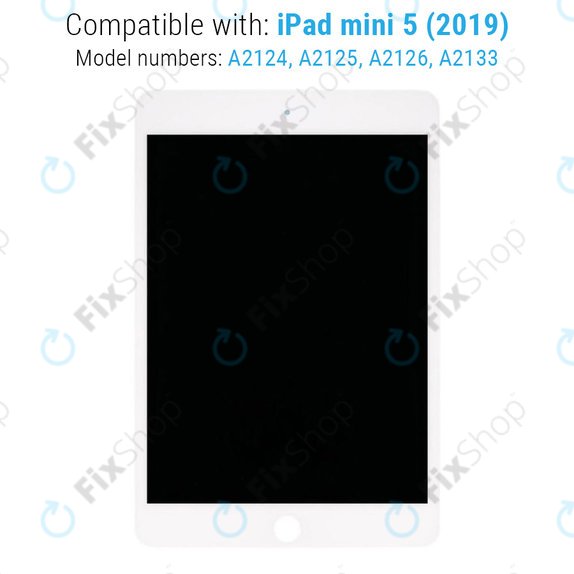 Schermo LCD per iPad Mini 5, White, Vetro touch senza cornice, Refurbished