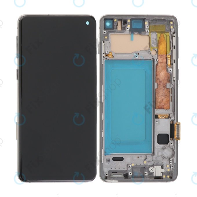 Schermo per Samsung S10 G973F, Prism Black, Vetro touch con cornice