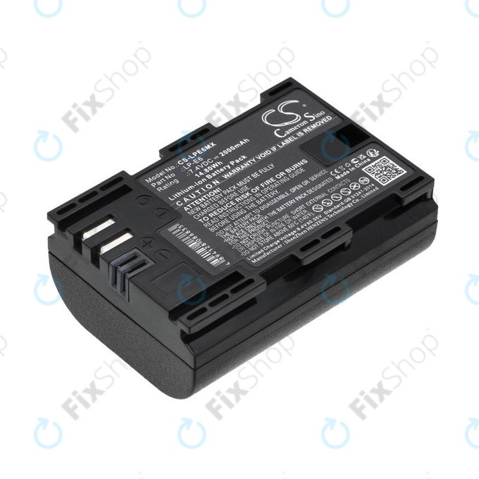 Batteria per Canon EOS 5D Mark II, EOS 7D, EOS 70D, LP-E6, Li-Ion, 2000mAh, 7.4V, HQ