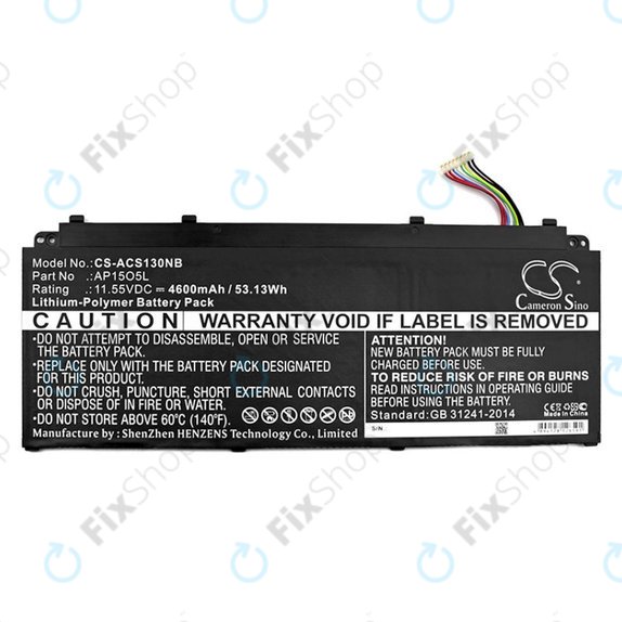 Batteria per Acer Aspire S13, Chromebook R13, AP15O3K, Li-Pol, 4600mAh, 11.55V, HQ