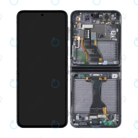 Schermo OLED per Samsung Z Flip 5 F731B, Graphite, Vetro touch con cornice