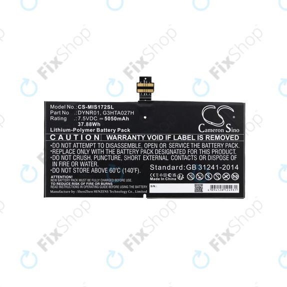 Batteria per Microsoft Surface Pro 4, DYNR01, Li-Pol, 7.5V, 5050mAh, HQ
