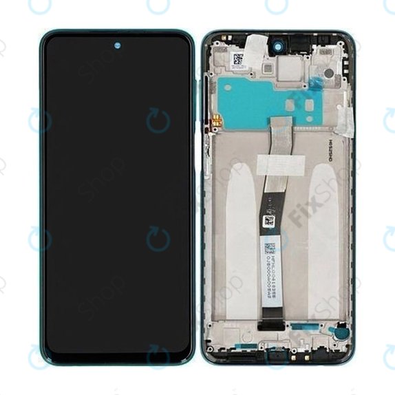 Schermo per Xiaomi Redmi Note 9 Pro, Tropical Green, Vetro touch con cornice, 560004J6B200, Genuine Service Pack