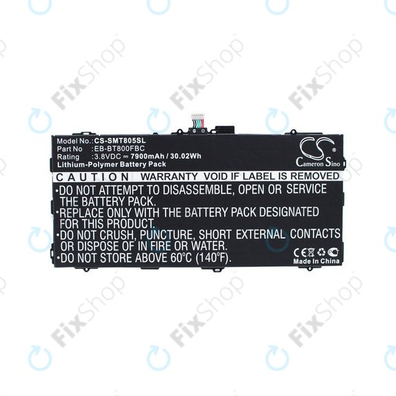 Batteria per Samsung Galaxy Tab S 10.5", EB-BT800FBC, Li-Pol, 3.8V, 7900mAh, HQ
