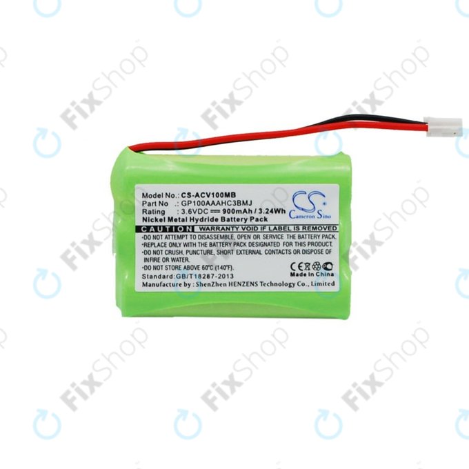 Batteria per Audioline Baby Care V100, GP100AAAHC3BMJ, Ni-MH, 900mAh, 3.6V, HQ