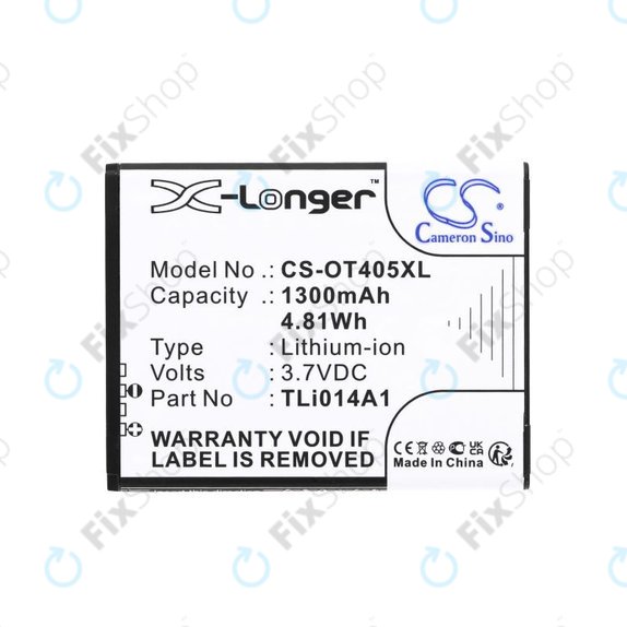 Batteria per Alcatel OneTouch Evolve, TLi014A1, Li-Ion, 3.7V, 1300mAh, HQ