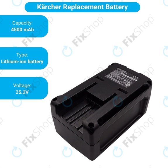 Batteria per Kärcher BV 5 1, BP, T 9 1 BP, EF426, BV 5 1 Bp, Li-Ion, 4500mAh, 25.2V, HQ