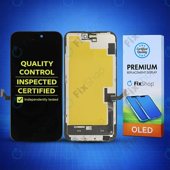 Schermo Soft OLED per iPhone 15 Plus, Vetro touch con cornice, DIAGNOSTIC