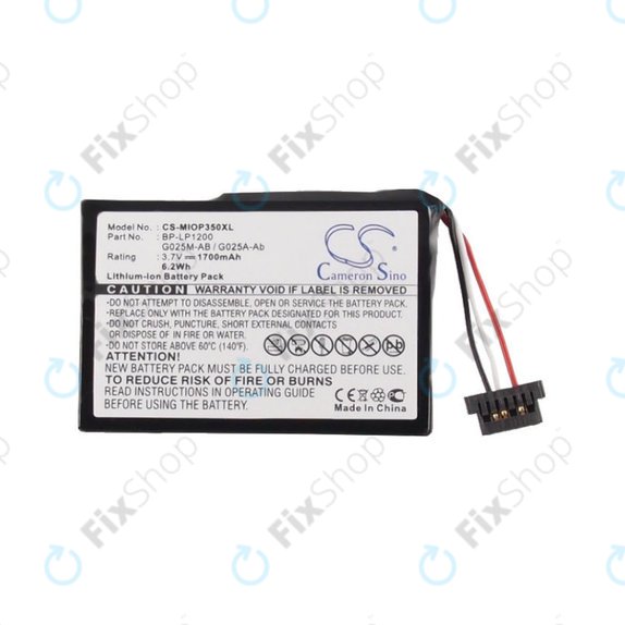 Batteria per Mitac Mio P350, BL-LP1230, Li-Ion, 1700mAh, 3.7V, HQ