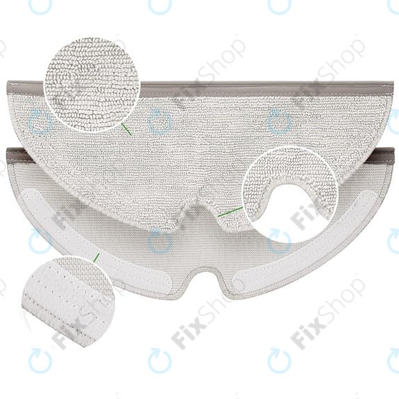 Set di ricambio per Xiaomi RobGoldck Q7+, Q7 Max, Q7 Max+ (2x spazzola principale, 4x filtro, 4x spazzola laterale - White, 4x panno lavapavimenti, 4x sacchetto raccoglipolvere)