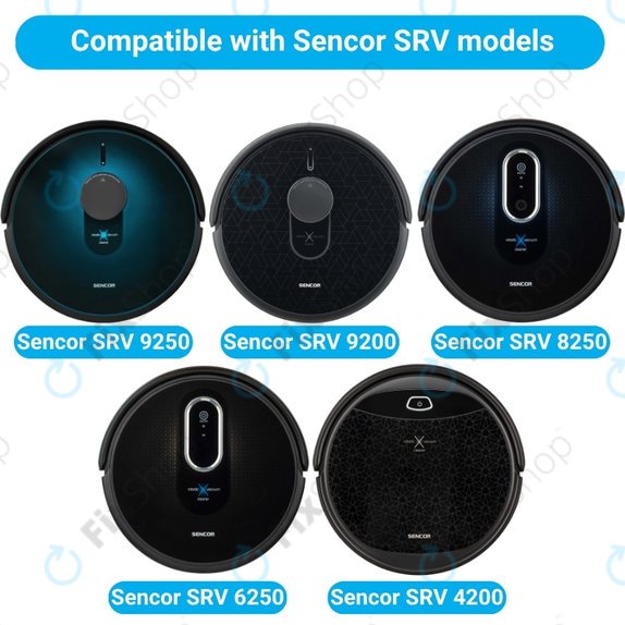 Set di ricambi per Sencor SRV9250, 9200, 8250, 6250, 4200 (1x spazzola principale, 2x filtro, 2x spazzola laterale)