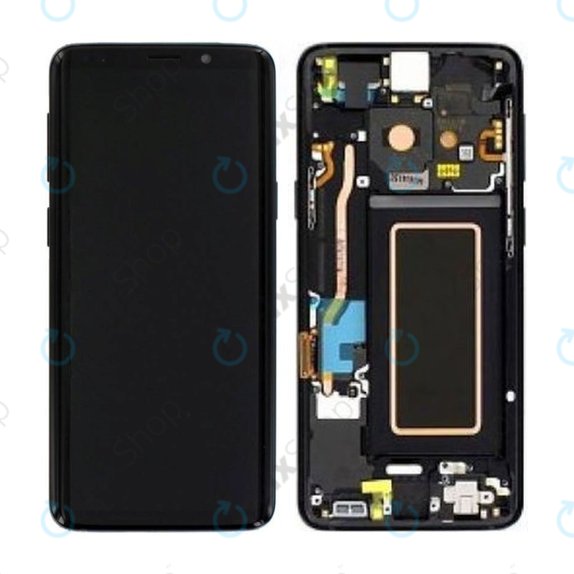 Schermo per Samsung S9 G960F, Midnight Black, Vetro touch con cornice, GH97-21696A, GH97-21697A, GH97-21724A, Genuine Service Pack