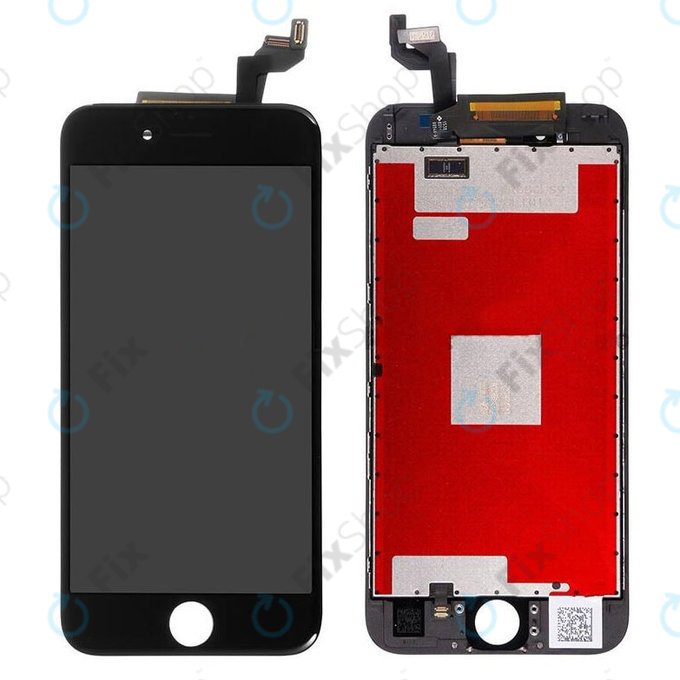 Schermo per iPhone 6S, Black, Vetro touch con cornice