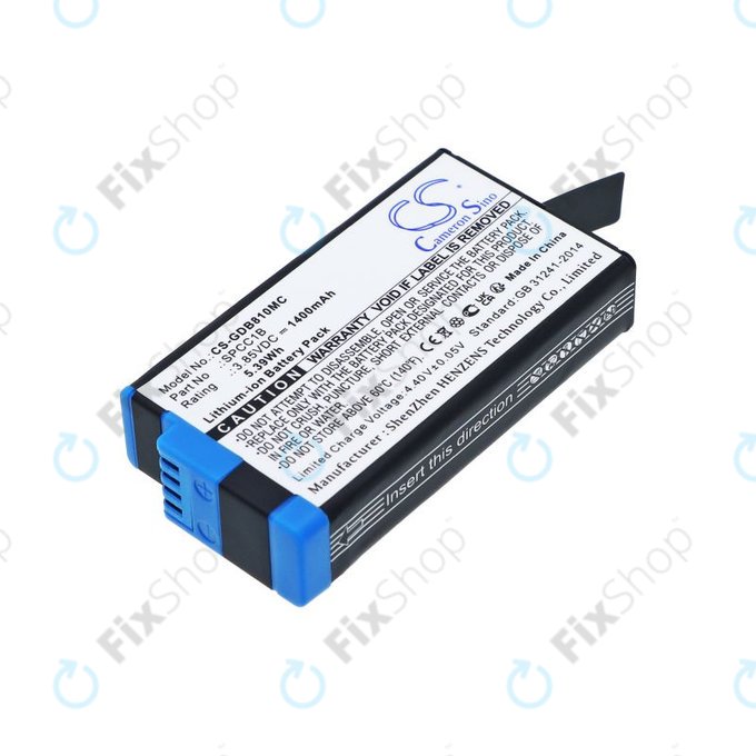 Batteria per GoPro Max, Max 360, Acbat-001, SPCC1B, Li-Ion, 1400mAh, 3.85V, HQ